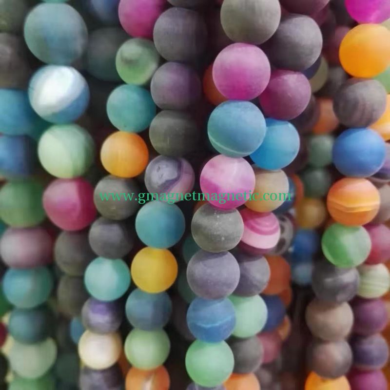 matte striped onyx Assort color round beads